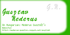 gusztav mederus business card